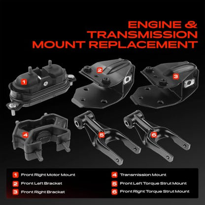 A-Premium Engine Motor and Transmission Mount Kit, with Torque Strut Mount