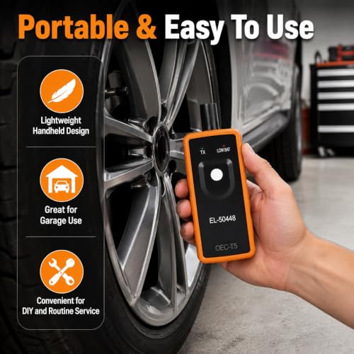 TPMS Relearn Tool for Car Tire Sensor, EL-50448 Tire Pressure Monitor Sensor TPMS Reset Activation Tool, OEC-T5 System Programming Training, for Most Series Vehicles 2012