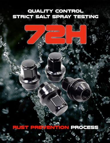 Set of 24 Veritek 14x1.5mm 13/16 Hex 1.7 Inch 44.5mm Length Black OEM Factory Style Large Acorn Seat Lug Nuts for Ford F-150 Expedition Lincoln Navigator Factory Wheels