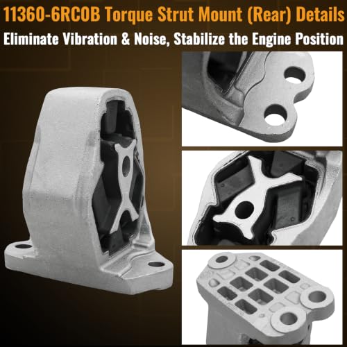 112206RC1C Engine Motor & Transmission Mount Kit Fit Nissan Rogue 1.5 2023 2021 2022 2024 (FWD ONLY), Motor Mount Trans Mount Kit w/Torque Strut Mount Replaces 112206RC1A 113606RC0B