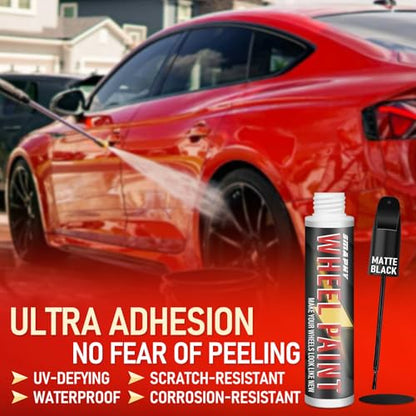 Matte Black Rim Touch Up Paint, Matte Black Paint Pen for Metal, Enamel, Car Wheel Scratch Flat Black Wheel Paint Pen, Universal Satin Matte Black for rims, for Wheel Curb Rash, Scratches - color: Matte Black