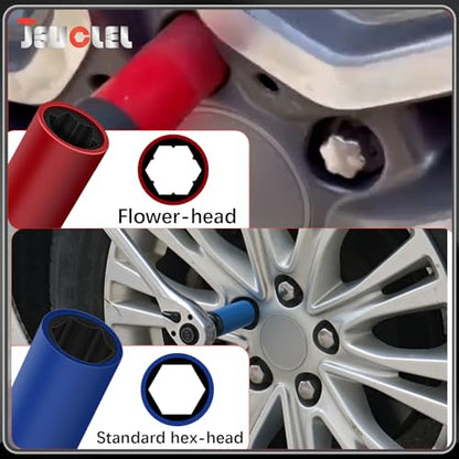 10PCS 1/2" Drive Lug Nut Socket Set, Thin Wall Lug Nut Socket Kit - size: Impact Lug Nut Socket Set - 10PCS