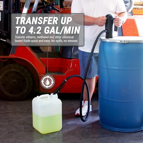 TERA PUMP Telescopic Chemical Plug-in Electric Barrel Pump - color: Black