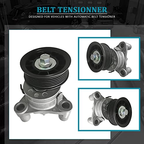 IRONTEK 12609719 Belt Tensioner Pulley Assembly fit for Cadillac 2009-2014 Escalade, for Chevrolet (2009-2014 Express 1500/2009-2013 Silverado 1500), fit for GMC 2009-2012 Canyon #49436 - size: 89397