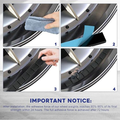 1/4oz Adhesive Stick on Wheel Weights 960 pcs 240oz. Black - color: Black