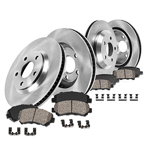 Callahan Brake Parts Front and Rear Brake Kit For Hyundai Sonata 2009-2010 [Model Specific] Replacement Brake Rotors with Ceramic Brake Pads