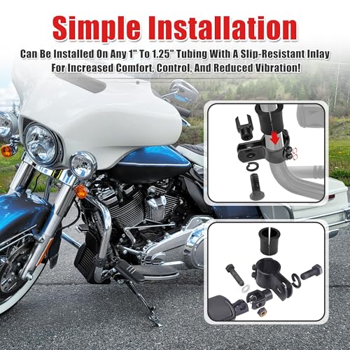 Goldfire Motorcycle Footpegs Engine Guard Footrest 1.25" Highway Pegs,32mm Adjustable For Harley Road Glide Street Glide Softail Glide Sportster Glide Electra Glide Road King Accessoreis