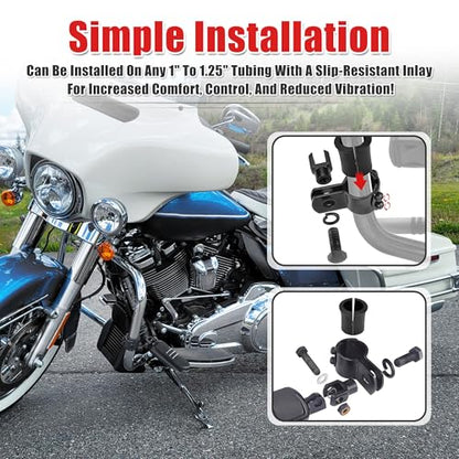 Goldfire Motorcycle Footpegs Engine Guard Footrest 1.25" Highway Pegs,32mm Adjustable For Harley Road Glide Street Glide Softail Glide Sportster Glide Electra Glide Road King Accessoreis
