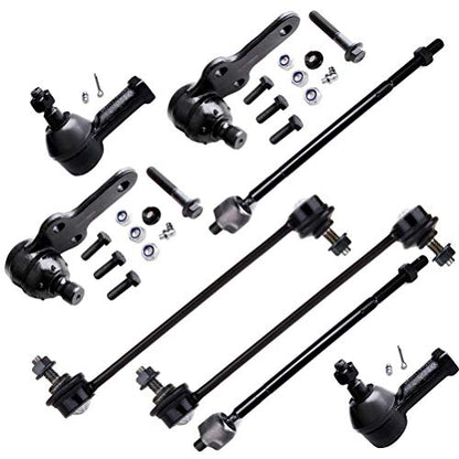 8pc Set Front Inner Outer Tie Rod End Ball Joint Sway Bar for Ford