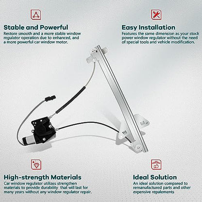 FINDAUTO 741-649 Power Window Regulator for 2000-2004 for Dodge Dakota - style: 2000-2004 for Dodge Dakota
