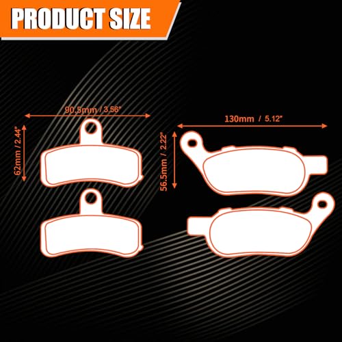 High-Performance Motorcycle Brake Pads - Carbon Fiber, Low Noise, Compatible with Harley Davidson 2008-2011 Dyna Fatboy Heritage Softail Classic Custom Rocker C Night Train FA457F FA458R