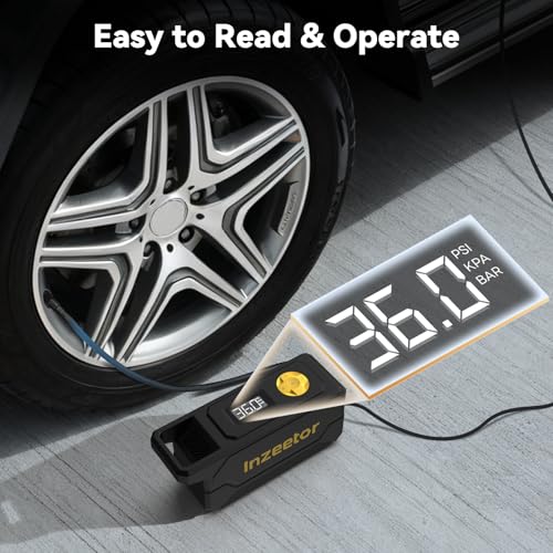 150 PSI Tire Inflator Portable Air Compressor with Digital Pressure, Black - color: Black