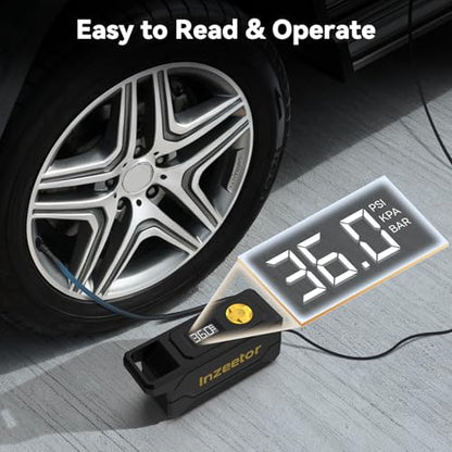 150 PSI Tire Inflator Portable Air Compressor with Digital Pressure, Black - color: Black