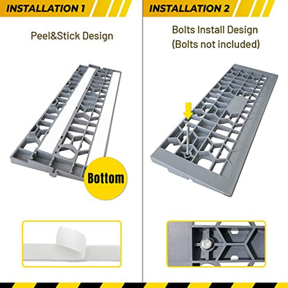 Modular Threshold Ramps for Doorways, 1" Rise Wheelchairs Ramps for Home Indoor, Solid Upgrade Material 3000 Lbs Load Capacity Door Ramps for Cars(2 PCS) - size: 1''-2 Packs