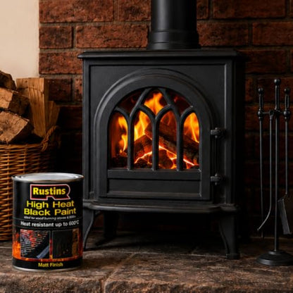 Rustins High Heat Black Paint 250ml