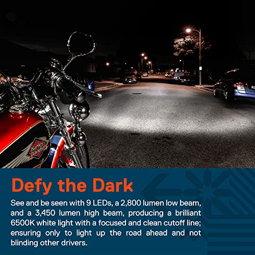 TRUE MODS 5.75 Inch LED Headlight for Harley Davidson Round Motorcycle - color: Black, size: std