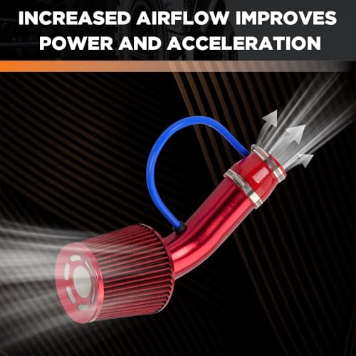 BARTOO 3 Inch Cold Air Intake Pipe Turbo Piping for Car Truck Red - color: Z-Red Pipe