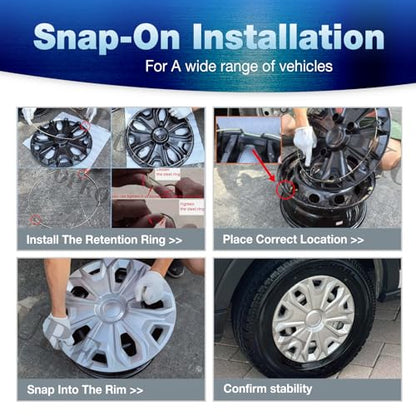Hubcap Wheel Covers for 2015-2026 Ford Transit 150 250 350 350HD Sliver - color: 4 pcs Silver