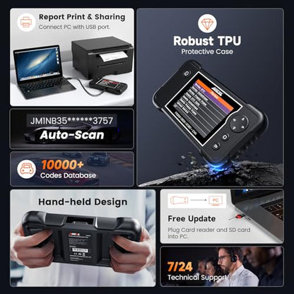 ANCEL FX2000-US OBD2 Scanner, 4-System Car Diagnostic Tool with Live Data
