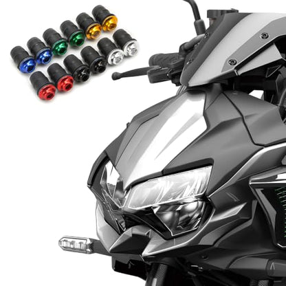 10PCS Motorcycle Windshield Bolt Kit, M5 Motorbike Fairing Bolts Nuts (Black) - color: Black