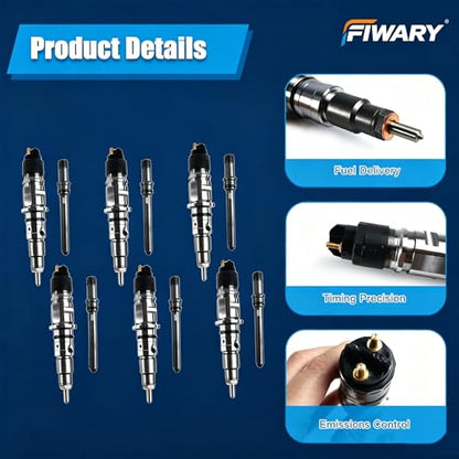 0445120050 0986435562 6Pcs Diesel Injectors W/Tube For Ram 2500 3500 6.7L