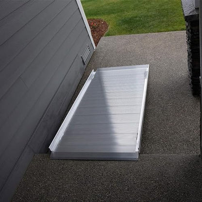 EZ-ACCESS - Aluminum Portable Wheelchair Ramp - Heavy Duty Mobility Device, Handicap Ramp with Textured Surface for Steps, and Self-Adjusting Bottom Transition Plates - 3G 5-Foot - size: 60 Inch (Pack of 1), style: Ramp Only