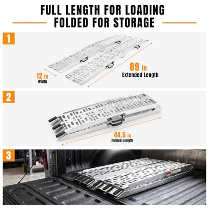 Loading Ramps for Pickup Trucks, 7.5 ft Aluminum ATV Ramps, 2 Pack - size: 2 Pack - 1500 lb