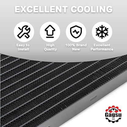 Low Pressure Drop Transmission Oil Cooler LPD47391 4739 40,000 GVW with Mounting Hardware (Black) - color: Black