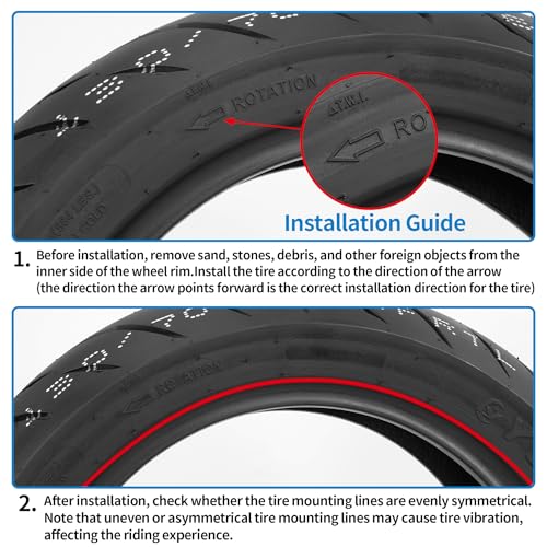 130/70-12 Tubeless Tire for Scooter, Moped, Tricycle - Bias-6PR 62 P-1 PACK - size: 130/70-12