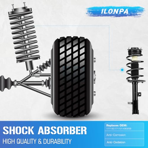 ILONPA (4) Front Struts Shock & Sway Bar Links for 2008-2014 Dodge Avenger