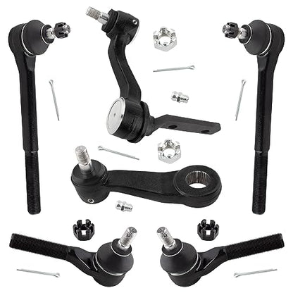 BOXI (Set of 6) Front Inner Outer Tie Rod Idler Arm Pitman Arm Fit for Chevrolet Blazer S10 GMC Jimmy Sonoma 1998-2004 Isuzu Hombre 98-00 for Oldsmobile Bravada 99-2001 4WD | K6251 K6255 ES3462 ES3584