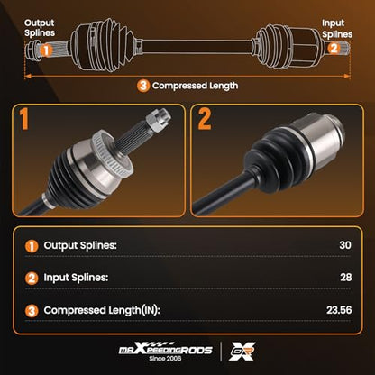 maXpeedingrods Front Right CV Axle Assembly for Hyundai Santa Fe - size: 66-3654