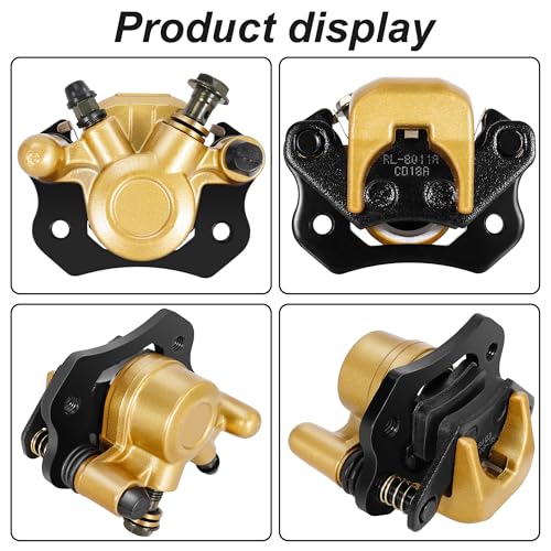 RUTU Brake Caliper for Chinese ATV Quad Golden Go Kart Brake Caliper - color: Gold, size: Left exhaust screw
