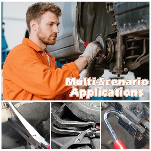 Electrical Disconnect Pliers Set – Automotive Electrical Tools & Connector Removal Tool Kit with Hose Clamp Pliers, Wire Terminal Separator, and Car Plug Connector - color: Red