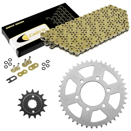 Caltric Golden O-Ring Drive Chain & Sprockets Kit Compatible with Kawasaki Zx-6R Ninja Zx636 Zx-636 2005 2006