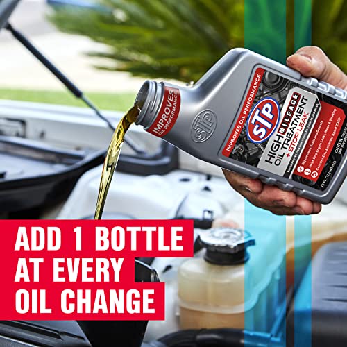 STP High Mileage Oil Treatment + Stop Leak - 15 FL OZ (Pack of 2) - size: 15 OZ (Pack of 2)