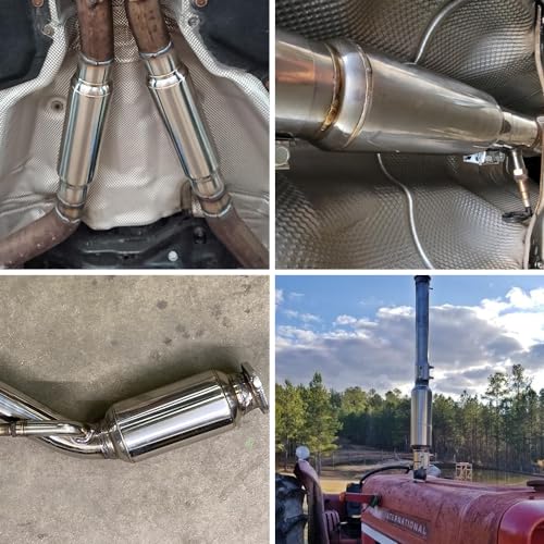 LCGP 2.5'' Inlet & Outlet Universal Muffler, 11.5'' Overall Length Stainless Steel Resonator - color: Silver, size: 2.5" Inlet 11.5" Overall Length