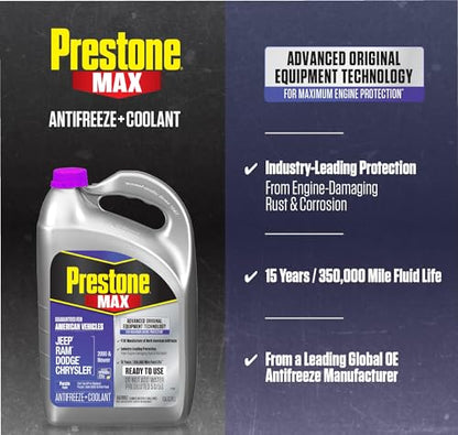 Prestone AF6900 Cooling System Antifreeze Ready to Use, 1 Gallon, Pack of 6