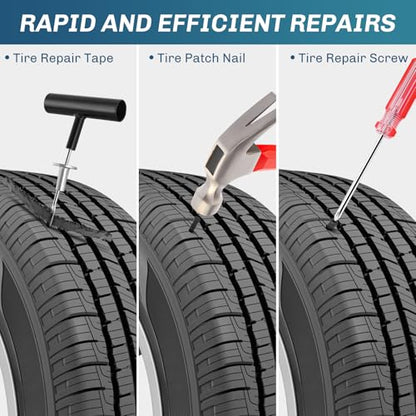 GOOACC Tire Repair Kit - 106pcs Heavy Duty Tire Plug Kit Flat Tire Puncture Repair Kit for Car, Motorcycle, ATV, UTV, RV, Tractor, Trailer - size: 106PCS