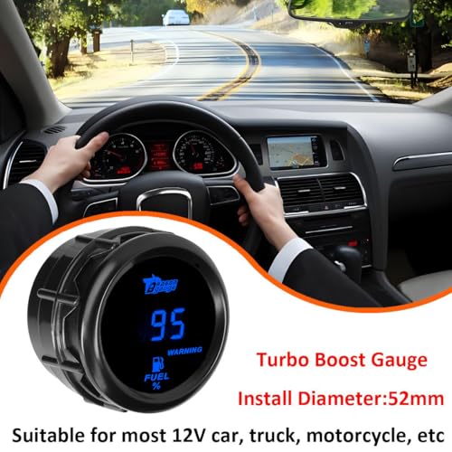Car Fuel Level Gauge Auto Fuel Tank Level Gauge 2" 52mm Petrol Meter - color: Blue Light Fuel Level Gauge