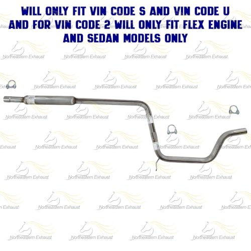 Exhaust Resonator Pipe, Extension Pipe and Muffler Compatible with Ford Taurus 2000-2007 3.0L | Stainless Steel | Northeastern Exhaust | Includes Clamps and Hangers | Direct-Fit Replacement