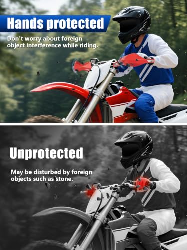 JFG RACING Dirt Bike Handguards Universal for 7/8" and 1 1/8" Handle Bar - color: red