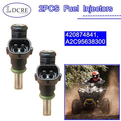 Fuel Injectors Set of 2 Compatible with Can-Am Renegade 850 2016-2023, Traxter HD10 2017-2019, HD9 2022-2023, Commander 800R/Max 800R 2020, Outlander 450 2020-2023 | Replace 420874841, A2C95638300