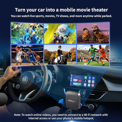 Wireless CarPlay Ai Box with Net-Flix/YouTube/TF Card Slot Convert Wired CarPlay to Wireless for 2016 and Above Original Wired CarPlay Touchscreen Car,Plug&Play Easy Setup Android Auto Car Video Box