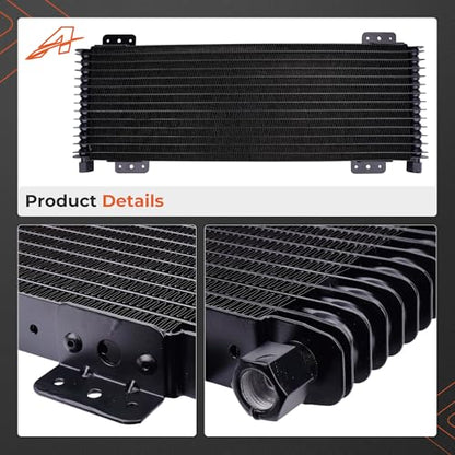 40k Transmission Cooler Kit LPD47391, Heavy Duty 40,000 GVW Low Pressure Drop Oil Cooler, Brazed Aluminum Trans Cooler Compatible with Tru-Cool 40k for Trucks, RVs & Towing Vehicles (Black) - color: Black