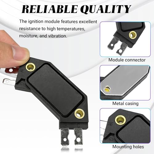 Engine Control Module, 4 Pin GM HEI Ignition Module Replace OE #LX301, DM1906, 1875990,1190357, 4419628, Ignition Control Module Compatible with 1974-1988 for Chevy Pontiac Olds Buick