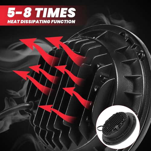 7 Inch Motorcycle LED Headlight 4.5" Fog Passing Light Assembly for Harley Touring Softail Deluxe Road King Street Glide Road Glide Ultra Limited Tri Tour Models DRL Halo Ring Angel Eye Chrome - color: Chrome