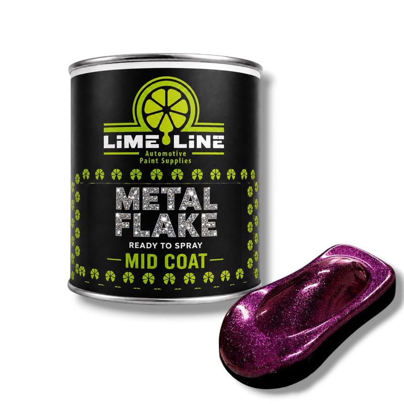 LiME LiNE Automotive Metal Flake Midcoat - No Reducer Needed (Purple, 1 Pint) - color: Purple, size: 16 Fl Oz (Pack of 1)