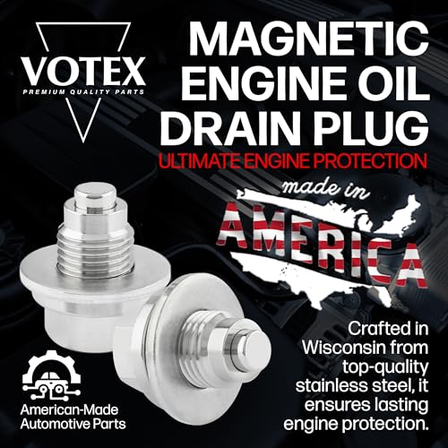Votex - Made in USA - M12 X 1.25MM Magnetic Engine Oil Drain Plug fits Infiniti, Lexus, Nissan, Toyota - Stainless Steel - Part Number DP006 - size: M12 X 1.25 Magnetic Drain Plug