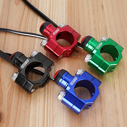 CNC Universal Engine Stop Start Kill Switch Button for 22mm Handlebar - RED - color: Red, size: with Mounting Backplate